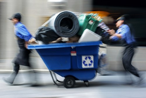 Garden debris being removed by clearance professionals